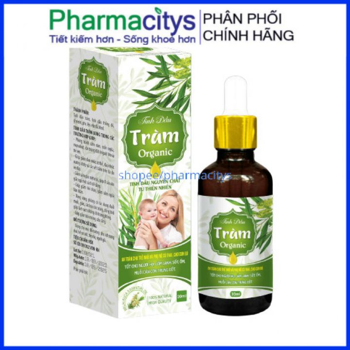 Tinh dầu tràm Organic, dầu tràm giữ ấm cho bé, tránh gió, đuổi muỗi- lọ 30ml