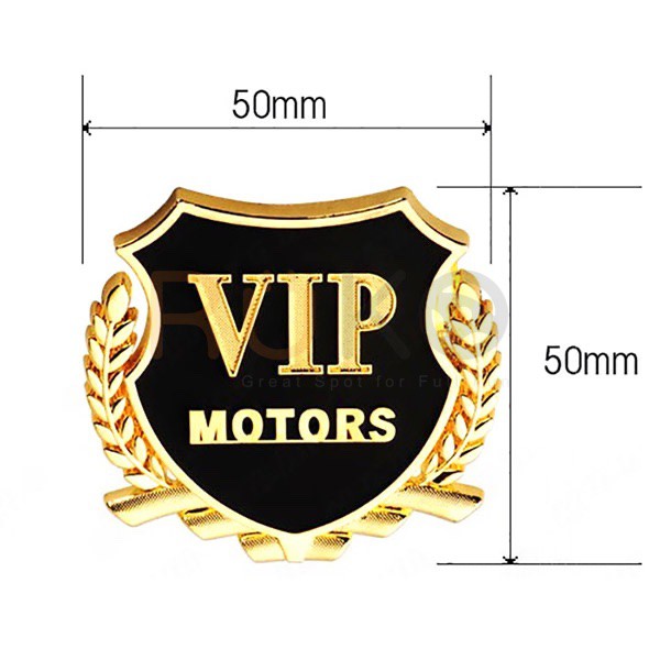 01 Tem dán, Miếng dán huy hiệu in logo VIP motors