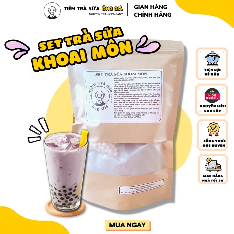 Set Nấu Trà Sữa Khoai Môn Trân Châu Tươi Tại Nhà (8 – 12 Ly) – TIỆM TRÀ SỮA ÔNG GIÀ