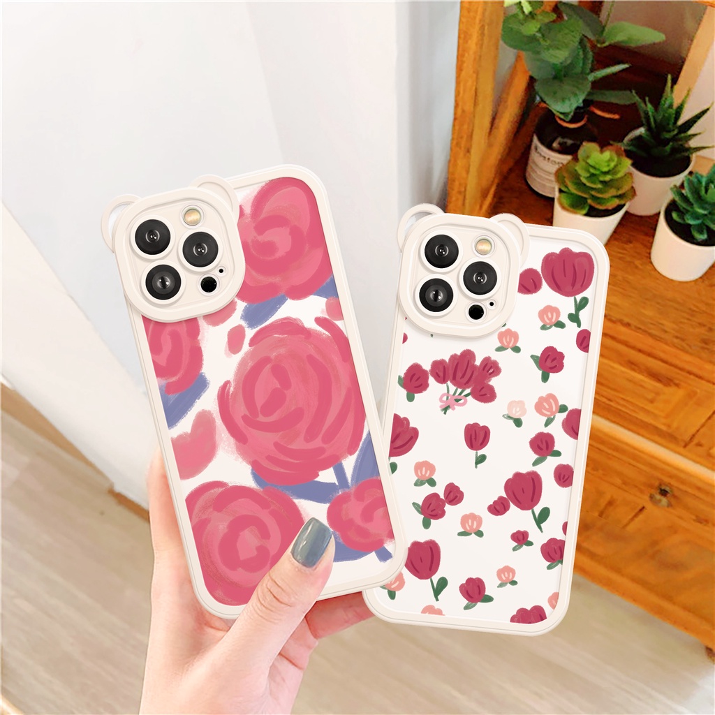 Ốp lưng iphone camera gấu Hoa Hồng 6/6plus/6s/6splus/7/7plus/8/8plus/x/xs/11/12/13/14/pro/max/promax/plus/shin/case