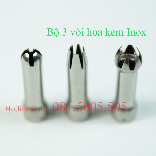 Phụ kiện bình xịt kem Mosa - Cream Whipper - ISI Bộ 3 vòi hoa xịt kem inox