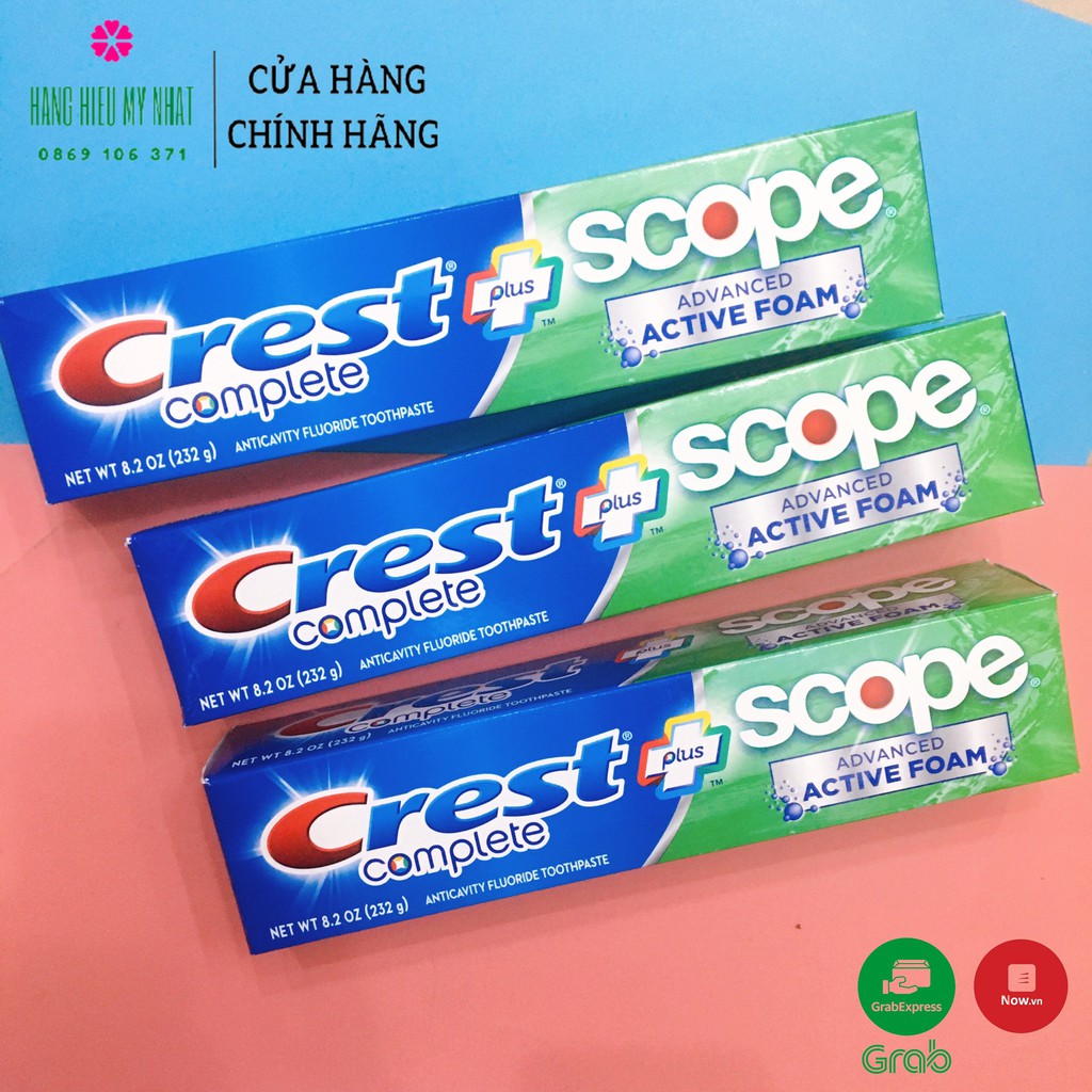Kem Đánh Răng Crest Complete Extra Whitening + Scope Advanced, 232g