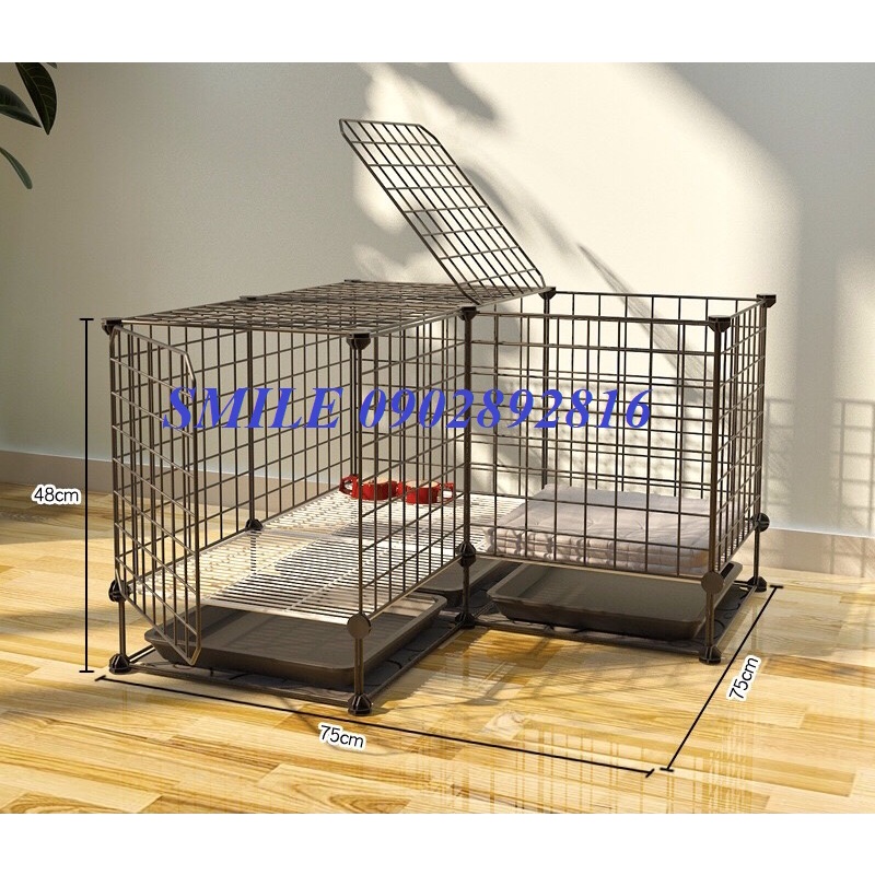 [TẶNG VÒNG CỔ] COMBO CHUỒNG, LỒNG LƯỚI THÉP CHO CHÓ MÈO THÚ CƯNG ĐA NĂNG Kèm Khay Vệ Sinh