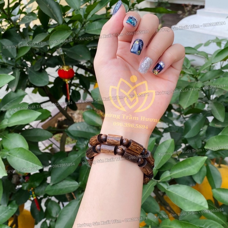 Trầm hương Sánh Chìm hạt trúc - Vòng tay gỗ tự nhiên nam nữ