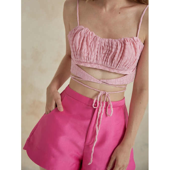 COCO SIN - Áo Croptop 2 Dây Hồng