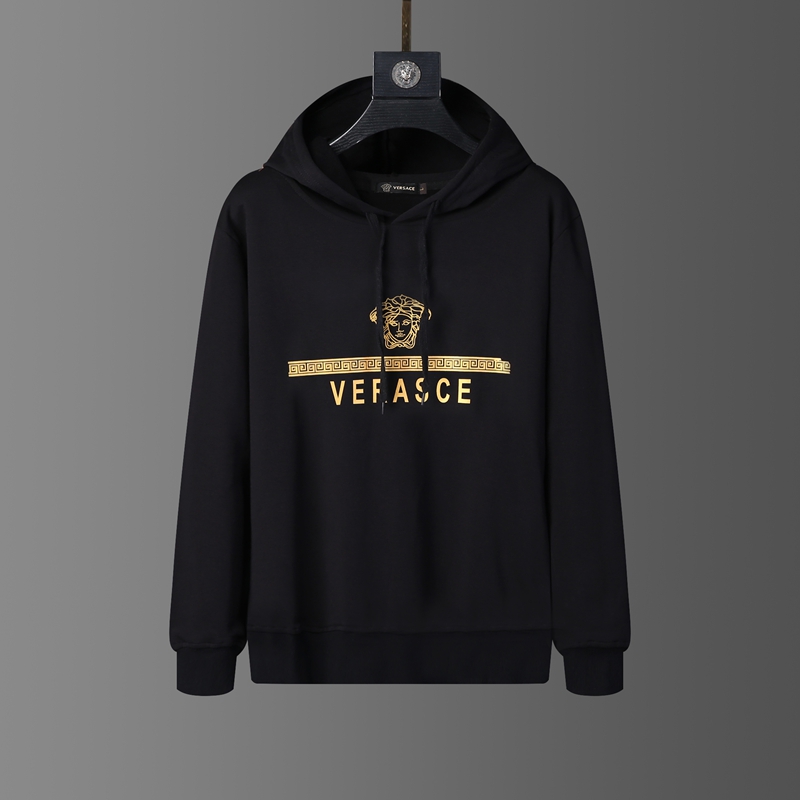 VERSACE Áo Hoodies Versace Tay Dài Thiết Kế Đơn Giản Thoải Mái