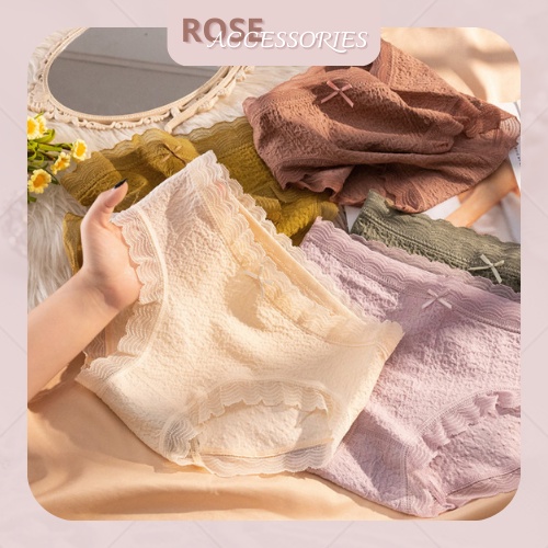 Quần lót cao cấp gợi cảm, kháng khuẩn xuất Nhật hoa vân viền ren Rose Accessories QL07