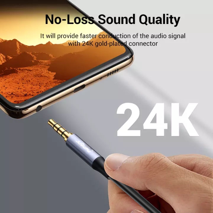 Jack 3.5 mm 2 đầu kết nối âm thanh kim loại dài 1m chuyển đổi từ điện thoại máy tính bảng laptop ra loa cáp aux