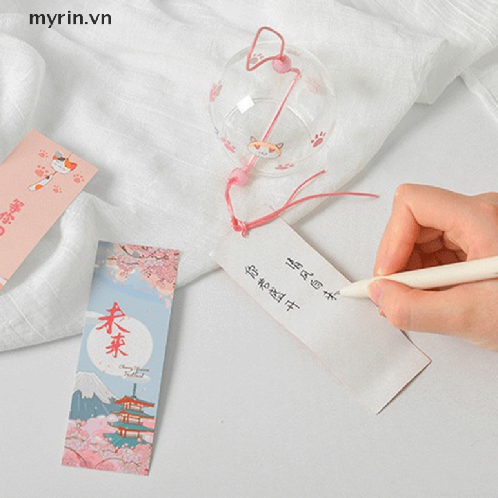 1 Chuông Gió Treo Trang Trí Bằng Thủy Tinh In Họa Tiết Hibiscus Phong Cách Nhật Bản Sáng Tạo