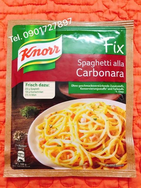Gia Vị Sốt Mì Ý Spaghetti alla Carbonara Knorr Fix 36g (Bao bì mới) | BigBuy360 - bigbuy360.vn
