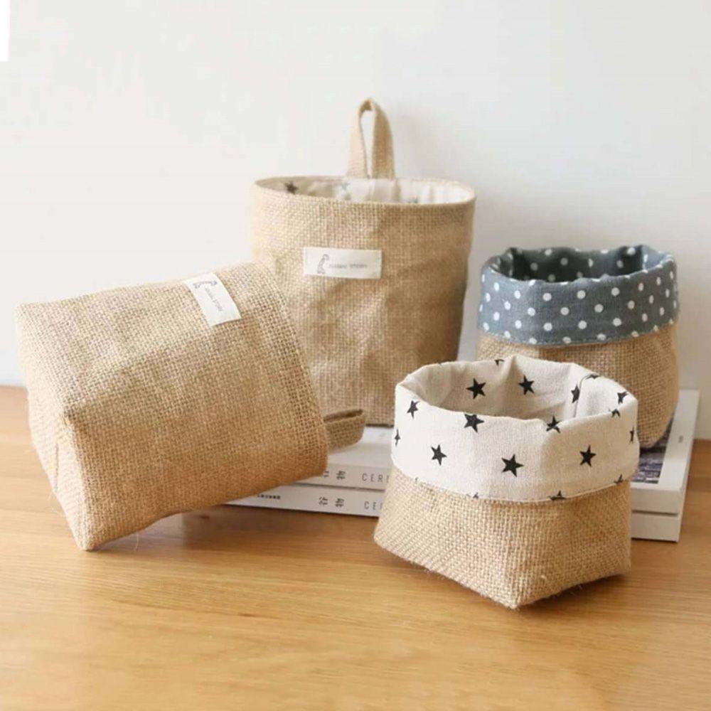 Giỏ đựng đồ MUVAKO dạng treo vải cotton linen tiện dụng