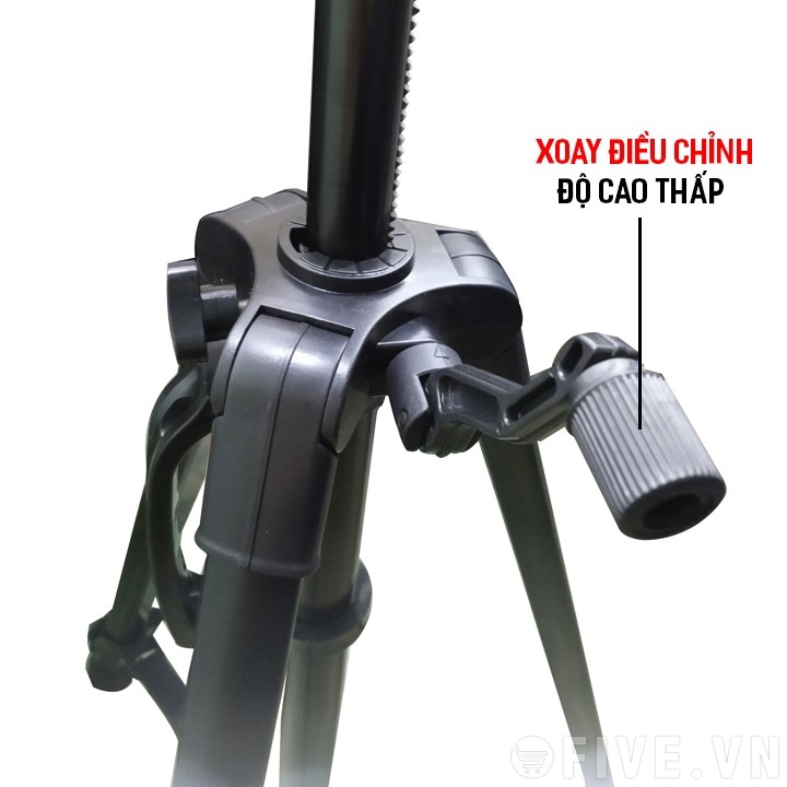 Gậy Tripod 3366, Dùng Cho Điện Thoại Và Máy Ảnh Cao 1m5 Siêu Bền - Tặng  Remote Bluetooth + Kẹp Điện Thoại