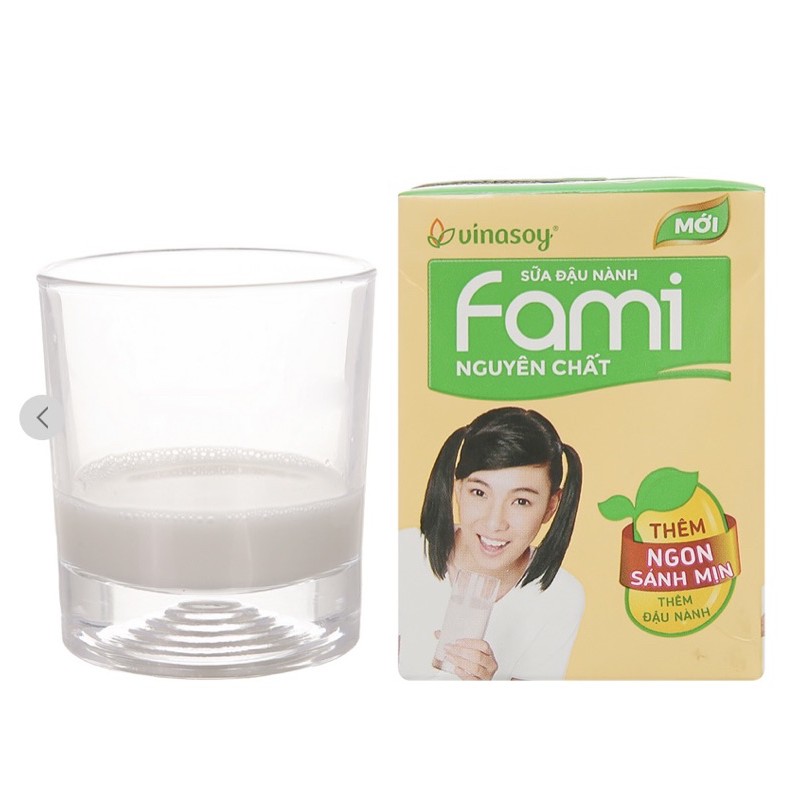 VỈ SỮA ĐẬU NÀNH FAMI NGUYÊN CHẤT/ CANXI 6x200ML