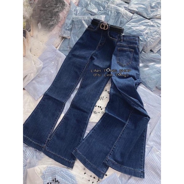 Quần jeans loe may gấu tôn dáng đẹp xuất sắc sẵn 2 màu cực hot