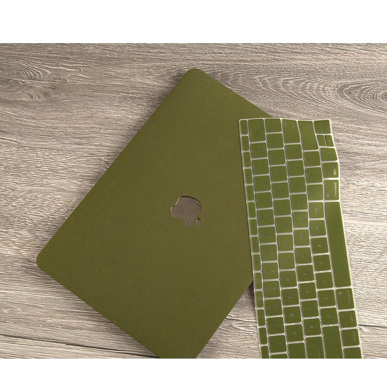 COMBO Ốp + Phủ Phím Macbook Xanh Rêu (Tặng Kèm Nút Chống Bụi + Bộ kẹp chống gãy sạc) | BigBuy360 - bigbuy360.vn