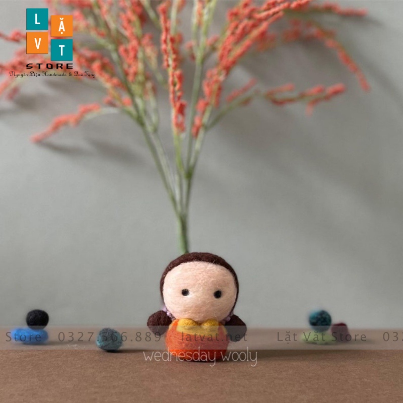 Bộ len chọc Trò chơi con mực siêu dễ thương, đơn giản có hướng dẫn. Needle felting  Squid Game