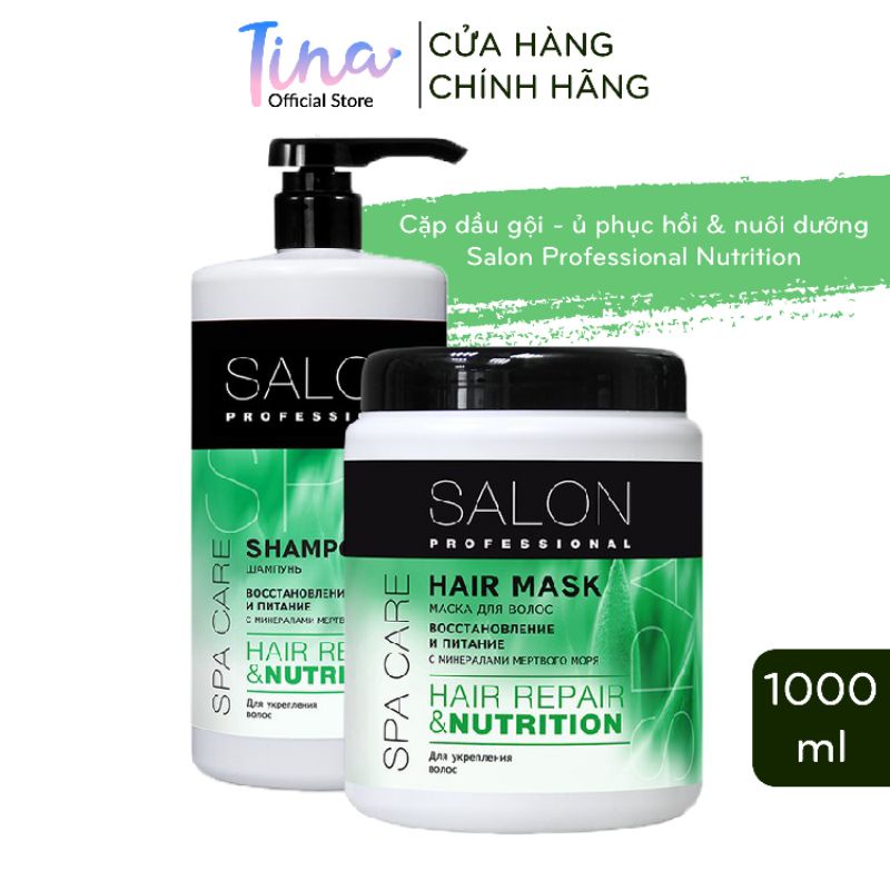 Cặp dầu gội ủ Salon Professional Nutrition phục hồi &amp; nuôi dưỡng tóc 1000ml - BioTopcare Official - TN198