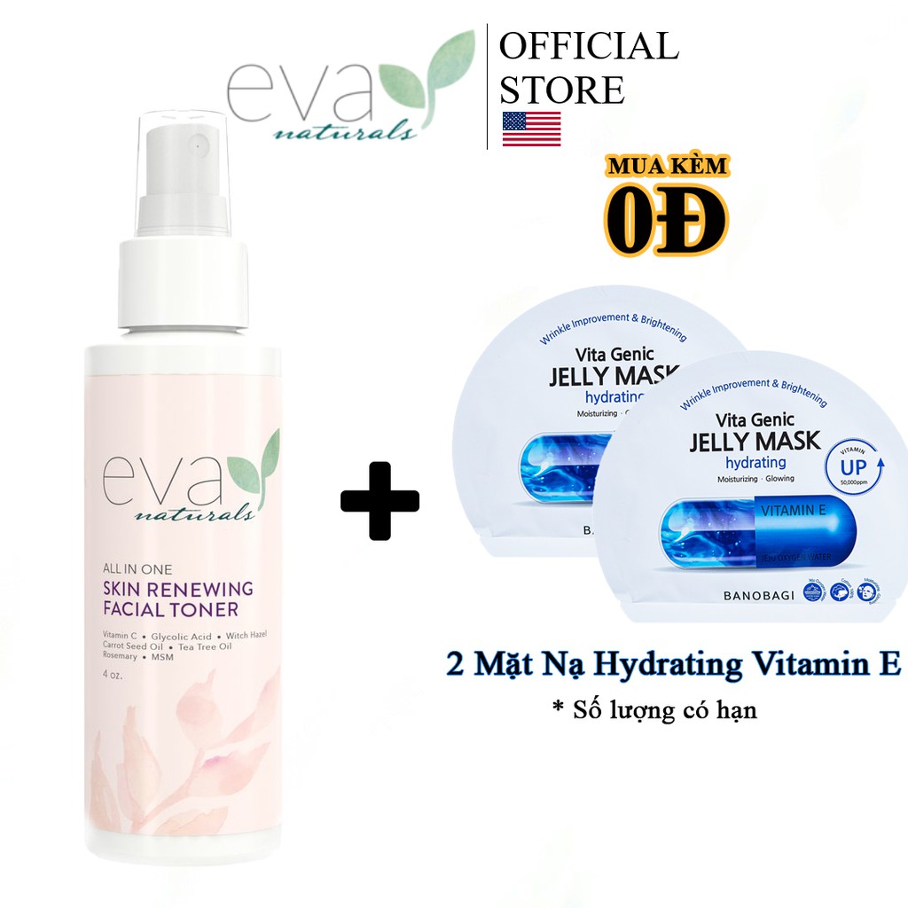 Nước Hoa Hồng Cân Bằng Độ Ẩm và Ngừa Mụn Eva Naturals Skin Renewing Facial Toner 120ml | BigBuy360 - bigbuy360.vn