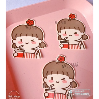 DECAL STICKER HÌNH DÁN BÉ GÁI TRÀ SỮA DỄ THƯƠNG CUTE, TRANG TRÍ SỔ, bullet journal