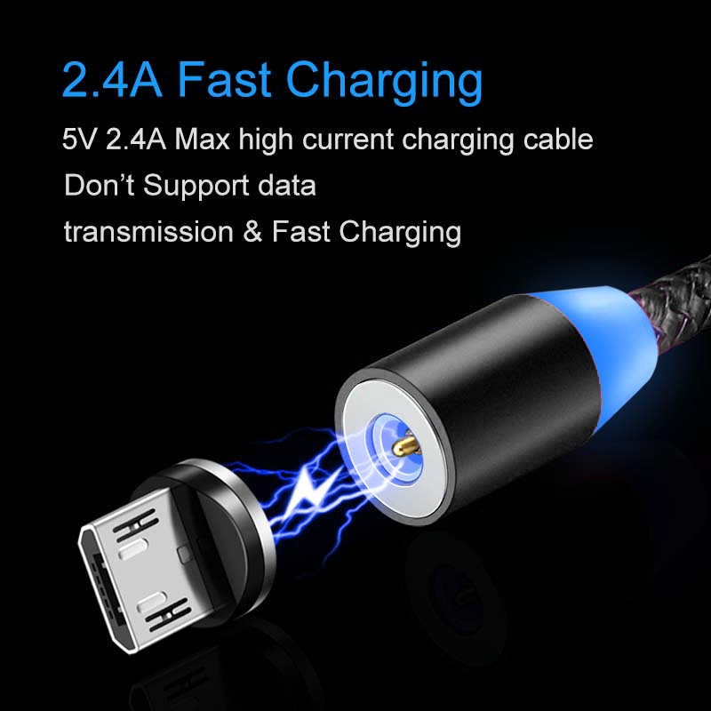 Cáp Sạc Từ Tính Cổng Micro USB / Type C Có Đèn LED Chất Lượng Cao