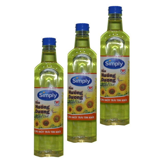 Dầu ăn Simply Hướng dương 1L Combo 3 chai