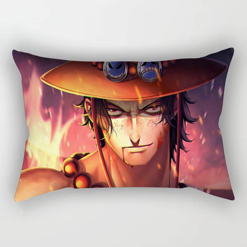Vỏ gối chất liệu polyester/vải lanh in họa tiết nhân vật One Piece cỡ 30X50cm