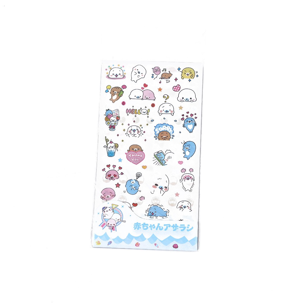 Bộ 6 Sticker Dán Trang Trí Hình Động Vật Ngộ Nghĩnh