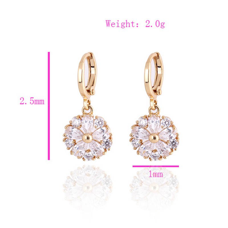 Khuyên Tai Hoa Đính Đá Kiểu Dáng Sang Trọng Thanh Lịch Dành Cho Nữ