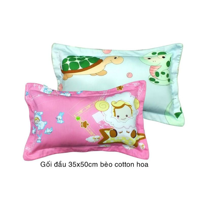 Ao gối Hometex cho bé  có bèo cotton hoa Hometex, vỏ gối trẻ em