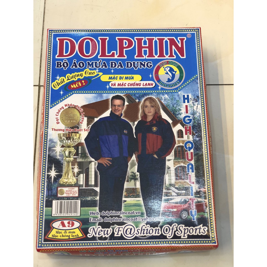 Áo mưa người lớn 2 lớp Dolphin A9 - Việt Á dày dặn cao cấp