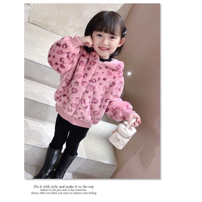 Áo Khoác Lông Màu Hồng Bé Gái AMYBABY Quảng Châu CAO CẤP Thu Đông Cho Bé (Ảnh thật)