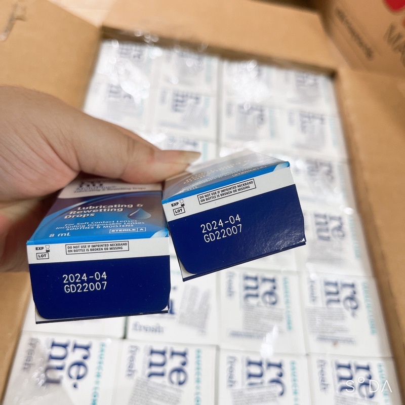 Nước nhỏ mắt lens kính áp tròng Renu 8ml Bausch&lomb- Renu eye drop date 2/2024