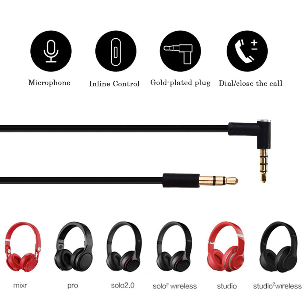 Dây cáp âm thanh dành cho tai nghe Beats Solo 2.0 kèm mic tiện dụng