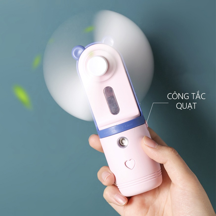 Quạt phun sương cầm tay mini, sạc USB tích điện tiện dụng (màu ngẫu nhiên)