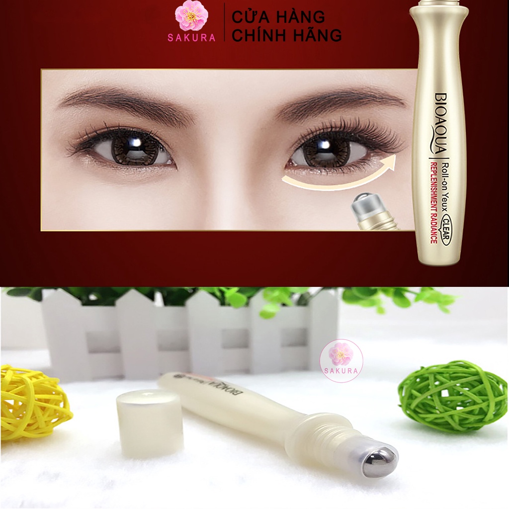 Thanh lăn mắt BIOAQUA ngăn ngừa thâm quầng nếp nhăn và thư giãn mắt nội địa trung SAKURA 15g