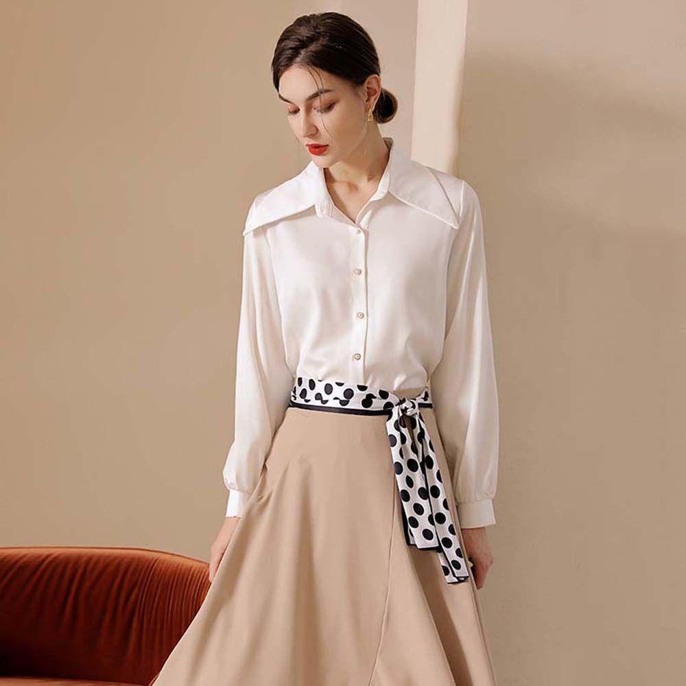 JARRED Khăn Choàng Cổ Vải Lụa Họa Tiết Chấm Bi Thời Trang Thanh Lịch Dành Cho Nữ