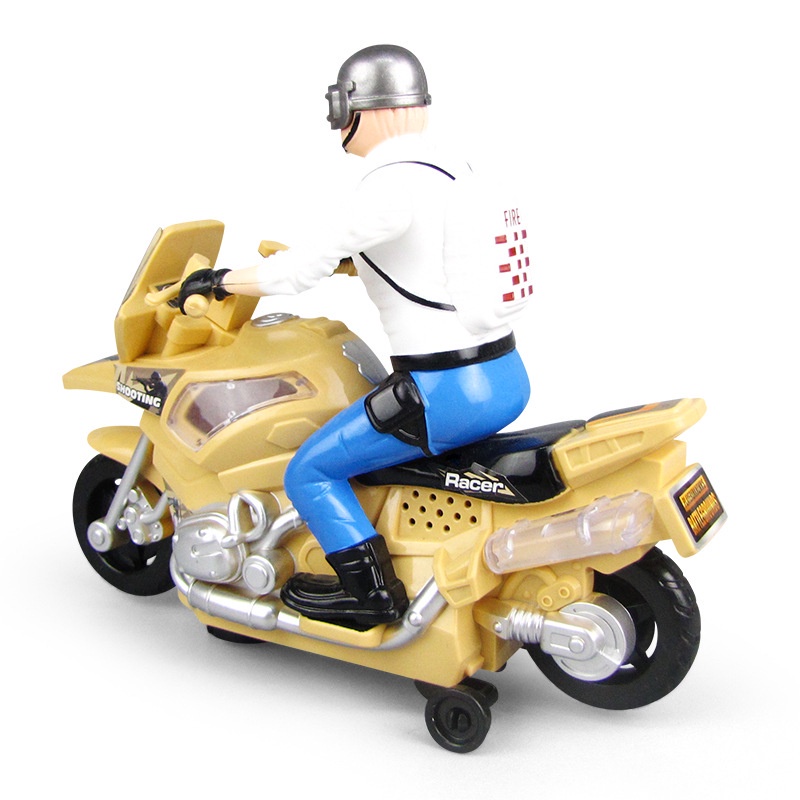 Đồ Chơi Xe Cảnh Sát Lái Mô Tô Sử Dụng Pin Có Thể Di Chuyển, Phát Đèn Và Nhạc Vui Nhộn