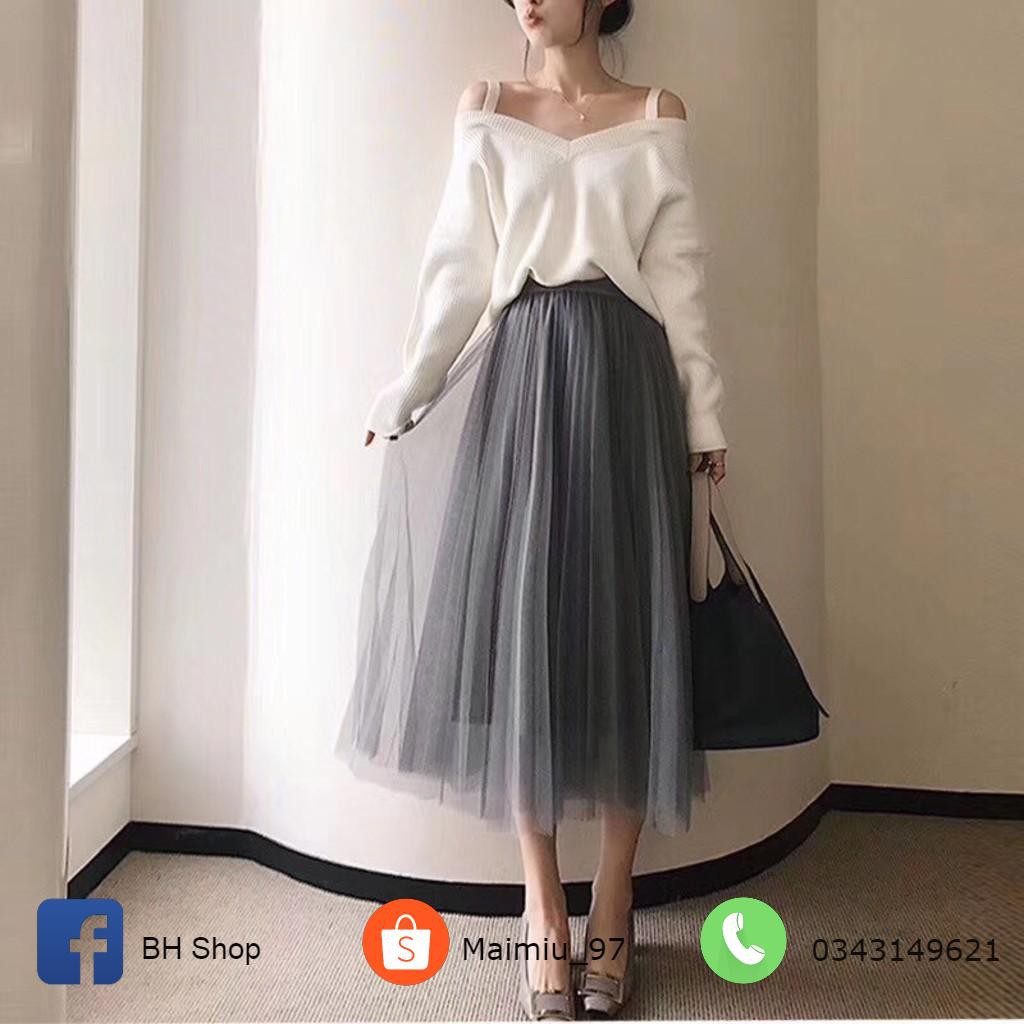 HOT TREND Chân Váy Xếp Ly Dáng Dài Cute Điệu Đà