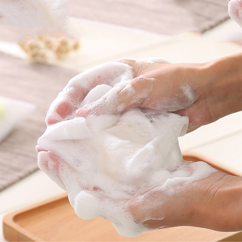 [Hàng mới về] Lưới tạo bọt sữa rửa mặt hai lớp đa năng tiện dụng