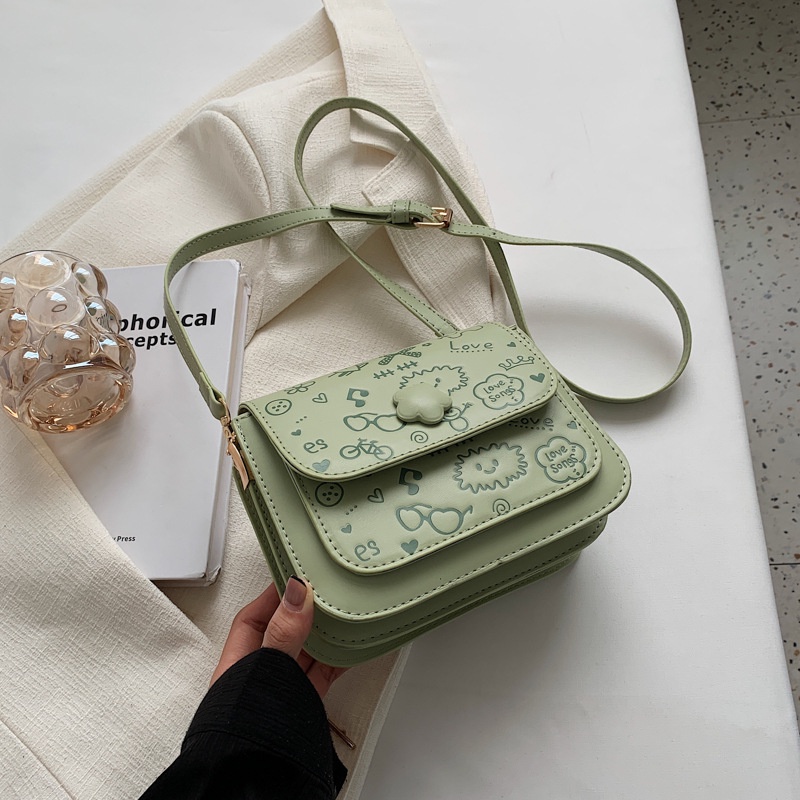 Túi xách nữ đeo chéo thời trang nhiều ngăn dập vân họa tiết hàng Quảng Châu O3T4-8016