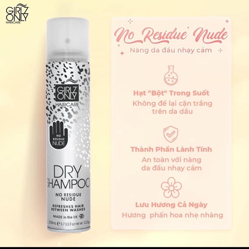 Dầu gội khô Girlz Only Dry Shampoo