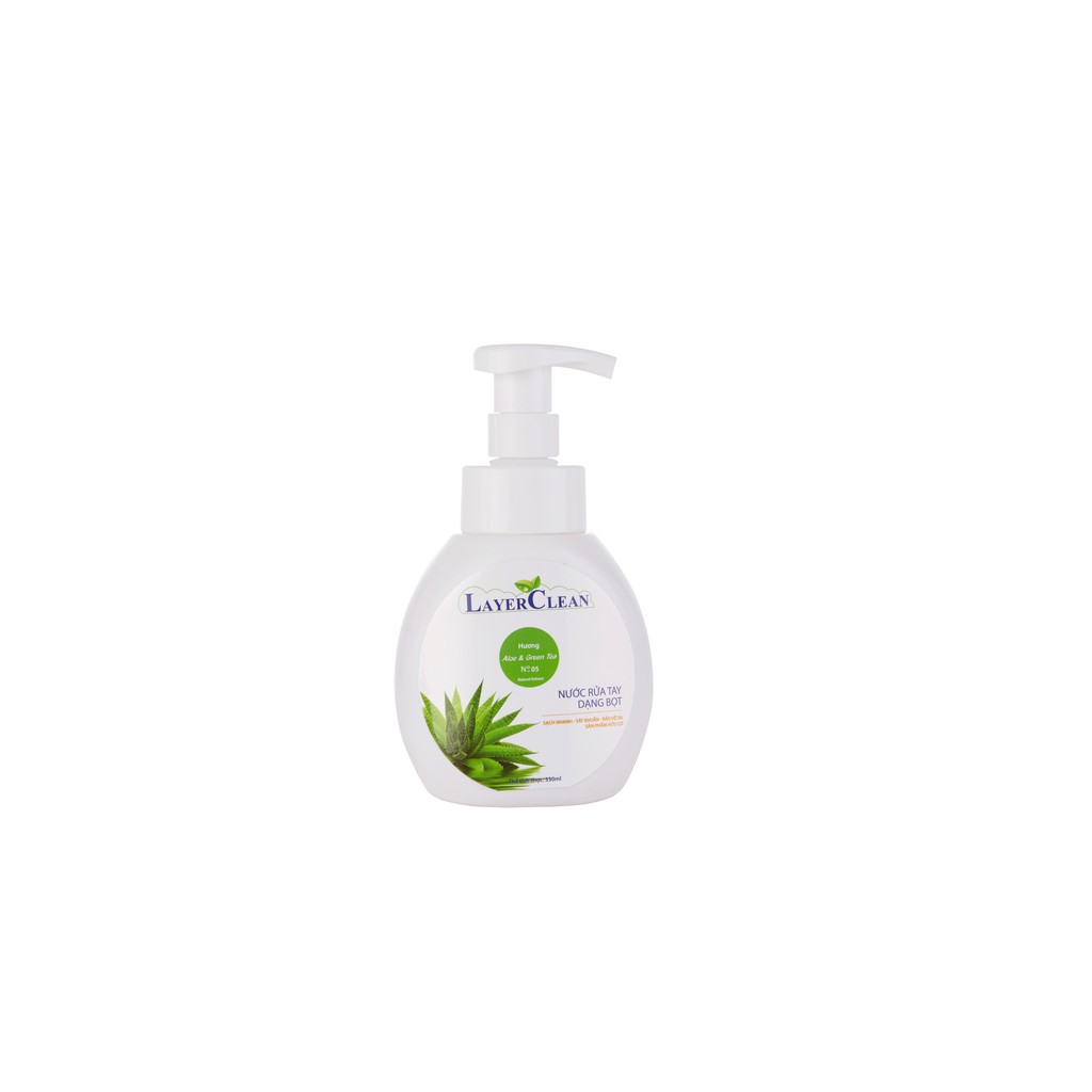 Nước rửa tay Layerclean 330ml - hương lô hội & trà xanh