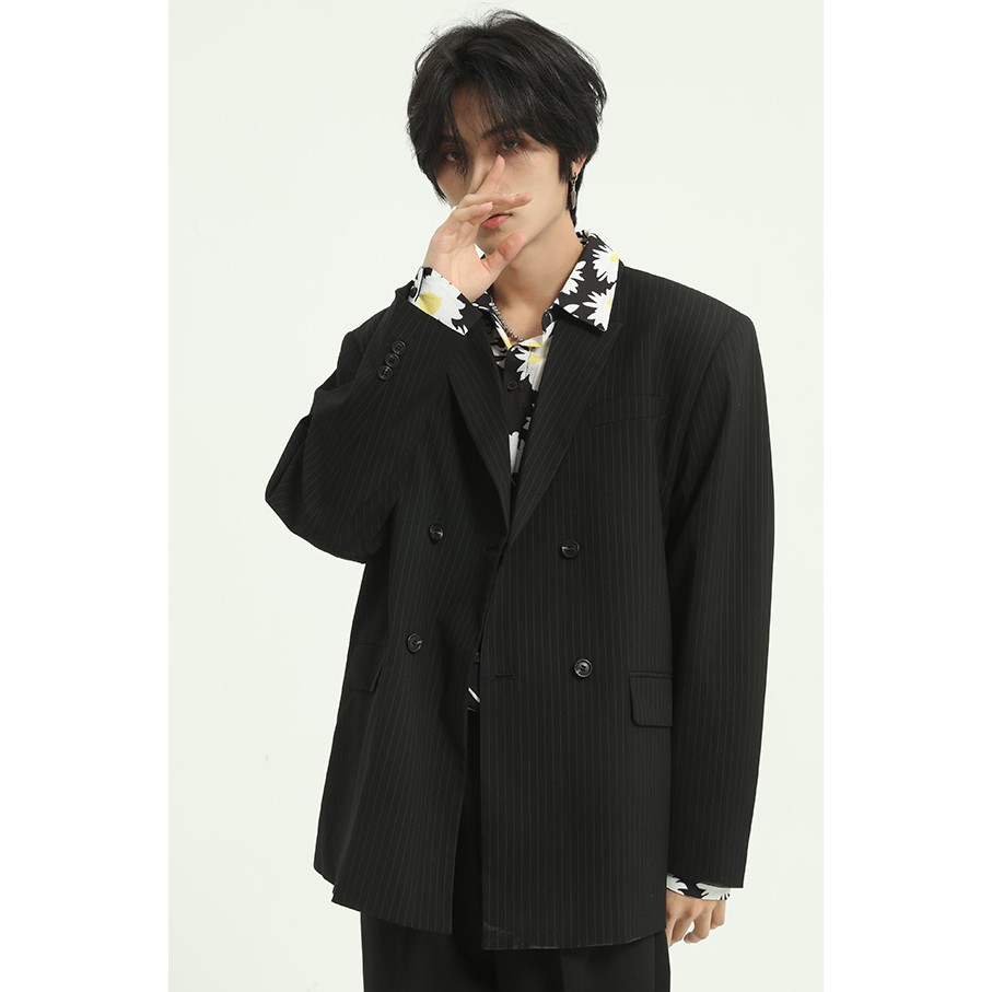 Áo blazer nam kẻ đen thời Trang Hàn Quốc | BigBuy360 - bigbuy360.vn