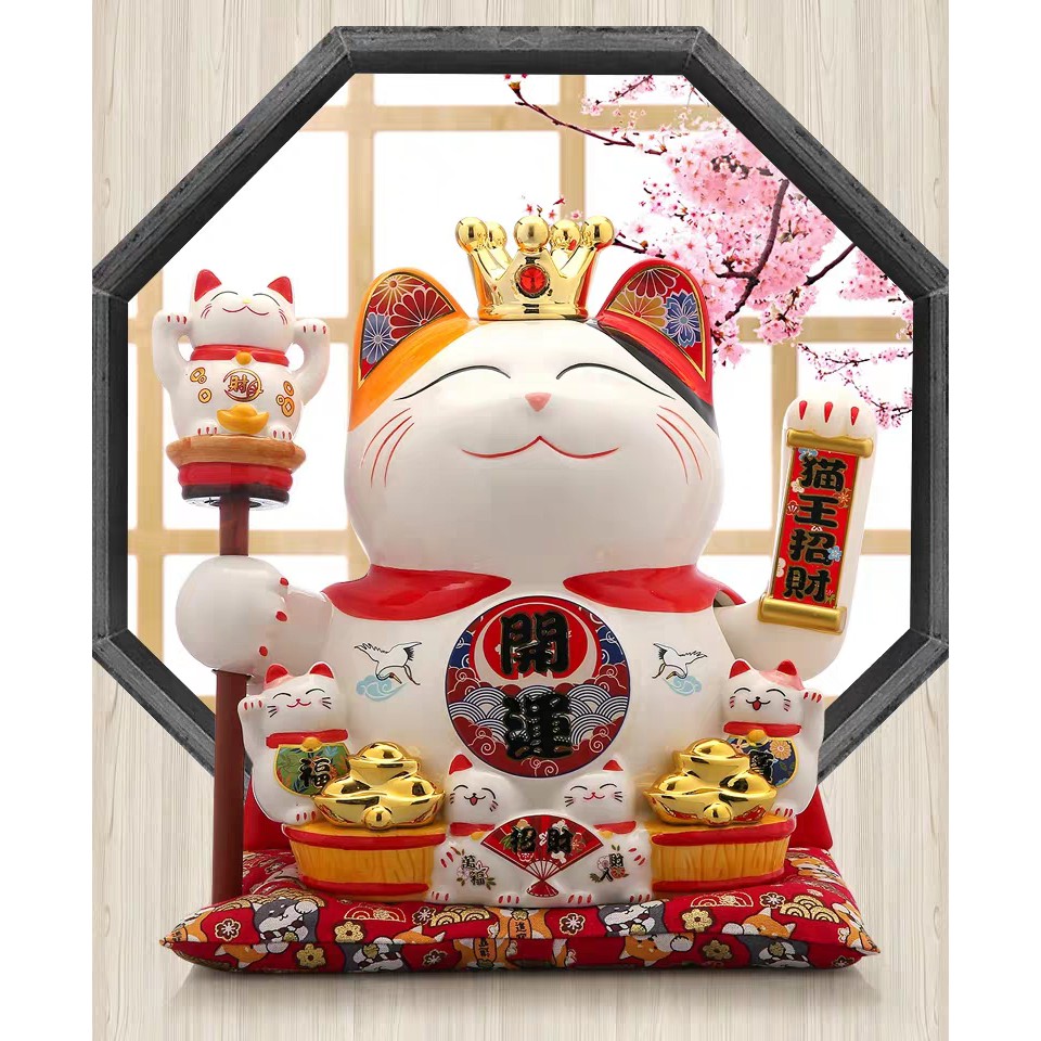 Mèo Thần Tài Vua Chúa Vẫy Tay Cao 28cm