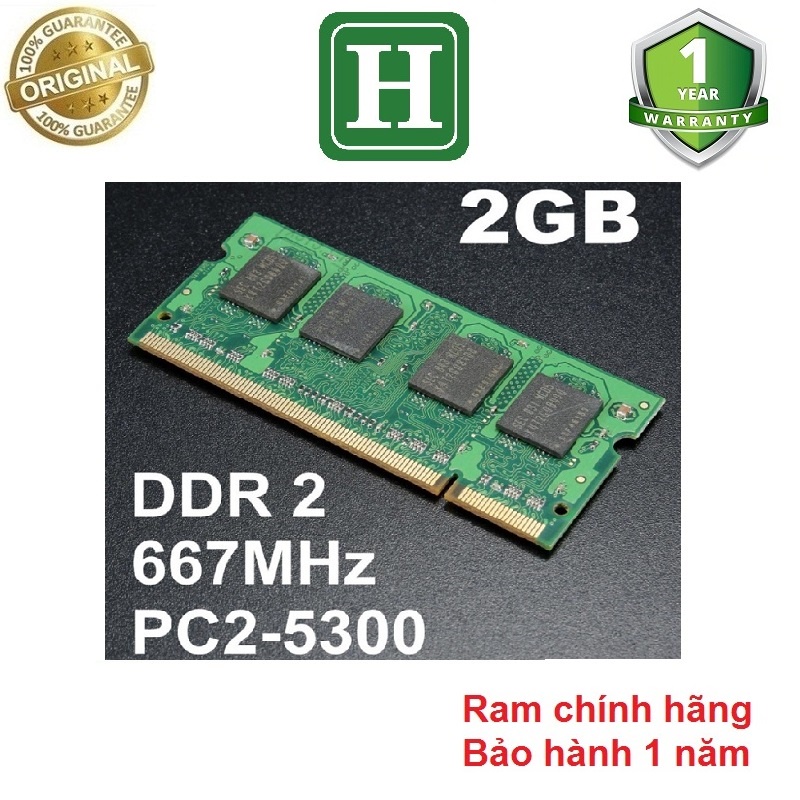 Ram laptop DDR2 2GB bus 667 -5300S, chính hãng, bảo hành 1 năm