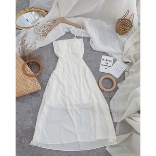 ĐẦM MAXI HAI DÂY CHIẾT EO
