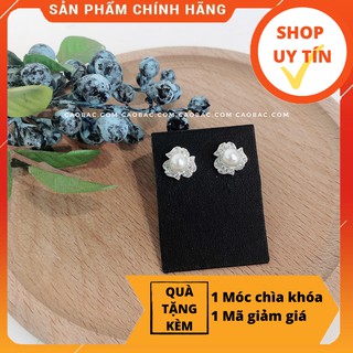 Bông tai bạc nữ 🍀freeship🍀bông tai bạc hoa 3 cánh trai