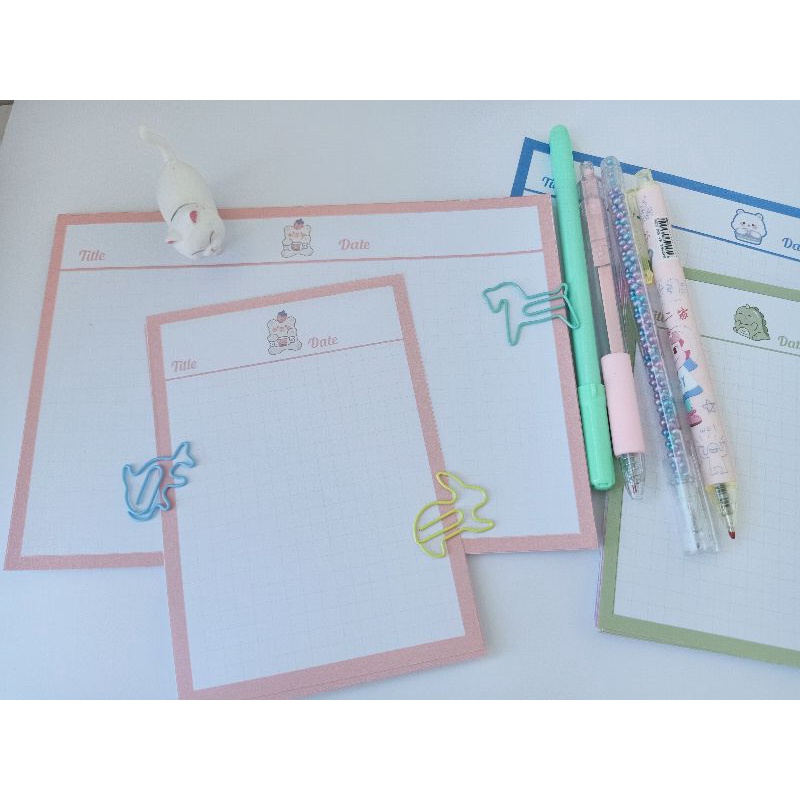 Giấy note học từ vựng, giấy viết thư màu sắc dễ thương. khổ a6.