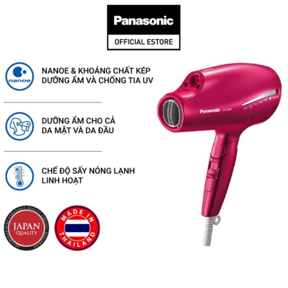 [Tặng quà 380k]Máy Sấy Tóc Nanoe Panasonic EH-NA98RP645 - 1800W - Hồng