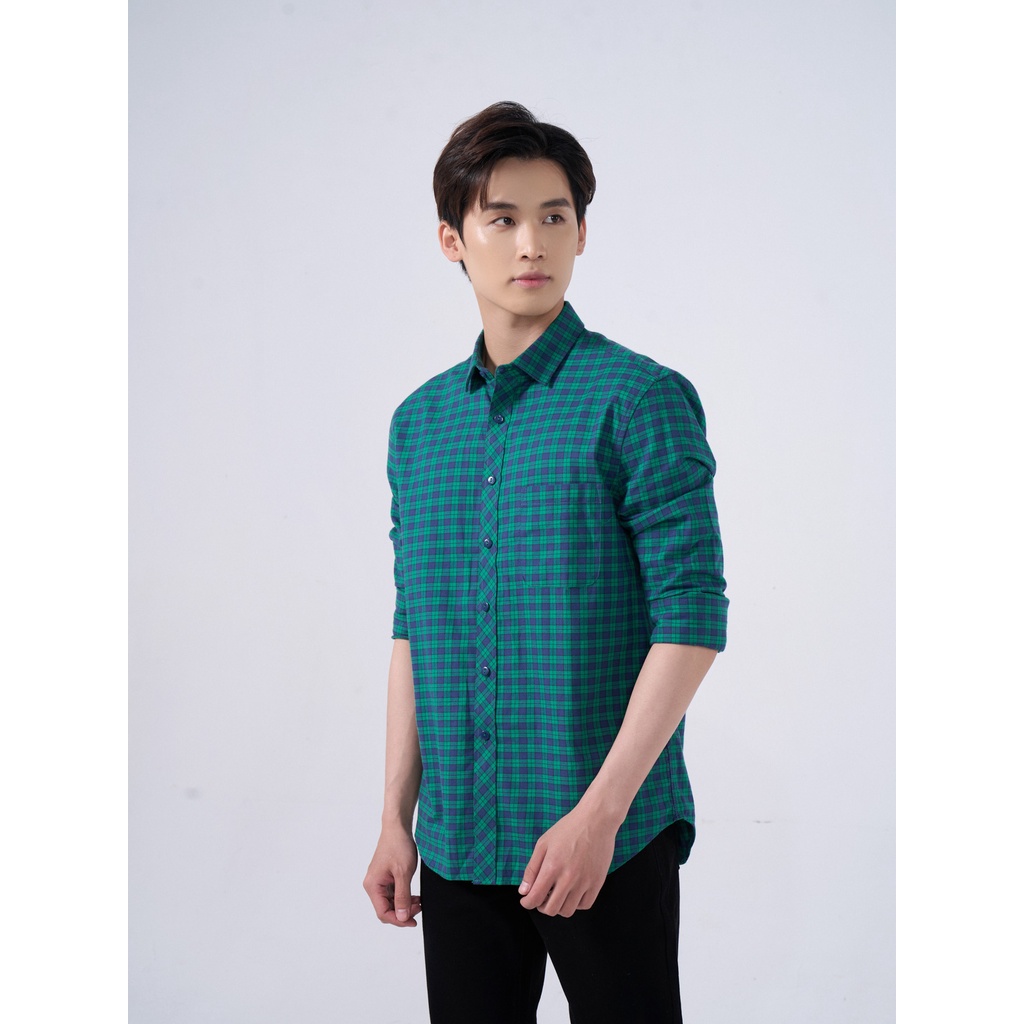 Áo sơ mi nam YODY dài tay có túi ngực họa tiết kẻ caro basic SMM4063